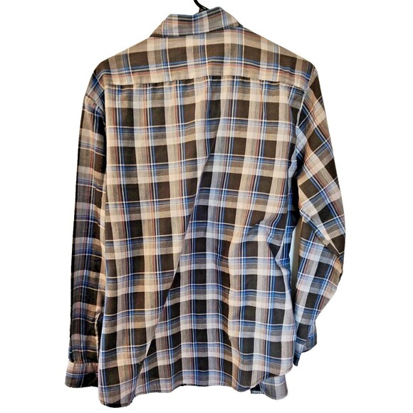 Vintage Men's Store Plaid Button Down Long Sleeve Shirt Large 16-16 1/2 - Picture 2 of 8